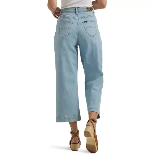 Lee Womens Legendary High Rise Wide Leg Crop JeanProgress Light