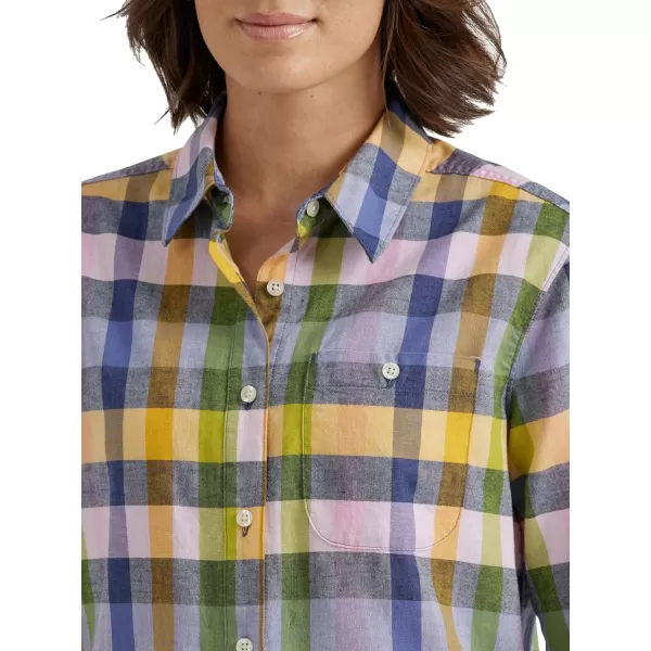 Lee Womens Legendary Long Sleeve All Purpose Button Down ShirtKiwi Field Plaid