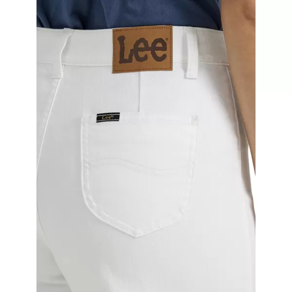 Lee Womens Legendary Wide Leg Seamed Crop Capri JeanBright White