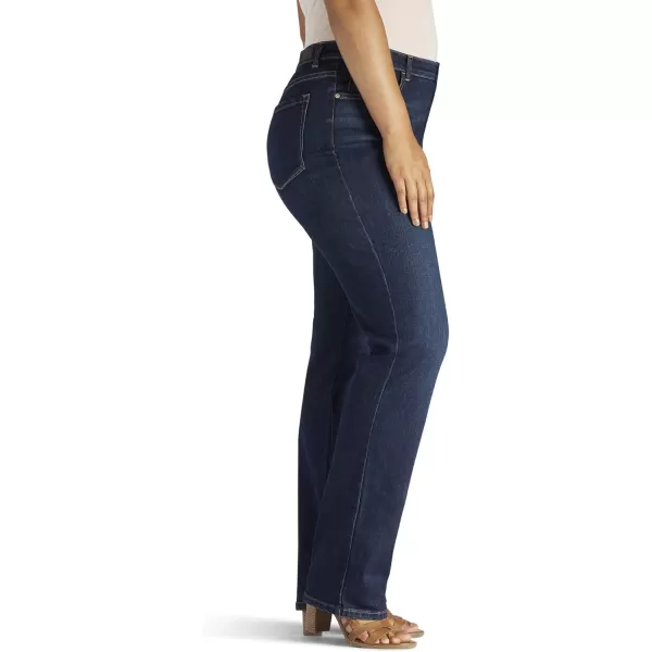 Lee Womens Plus Size Instantly Slims Classic Relaxed Fit Monroe Straight Leg JeanEllis