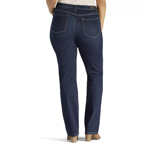Lee Womens Plus Size Instantly Slims Classic Relaxed Fit Monroe Straight Leg JeanEllis