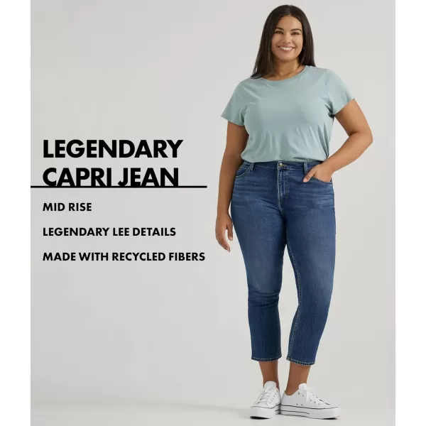 Lee Womens Plus Size Legendary 23 Capri JeanBurning Bright