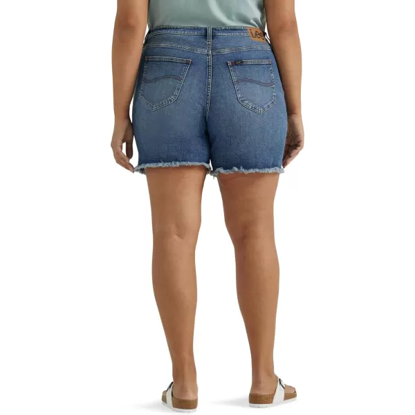 Lee Womens Plus Size Legendary CutOff Denim ShortIndigo Luster