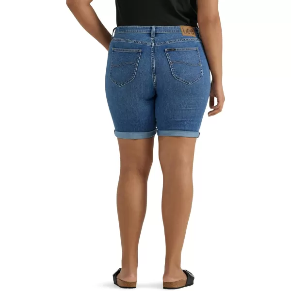 Lee Womens Plus Size Legendary Rolled Denim Bermuda ShortBright Mid