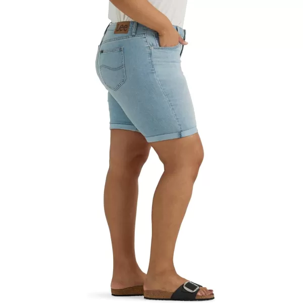 Lee Womens Plus Size Legendary Rolled Denim Bermuda ShortBurning Bright