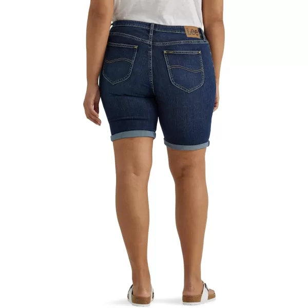 Lee Womens Plus Size Legendary Rolled Denim Bermuda ShortDark River