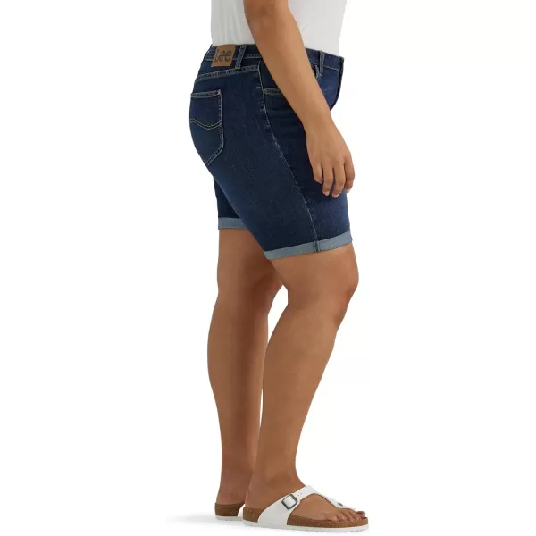 Lee Womens Plus Size Legendary Rolled Denim Bermuda ShortDark River