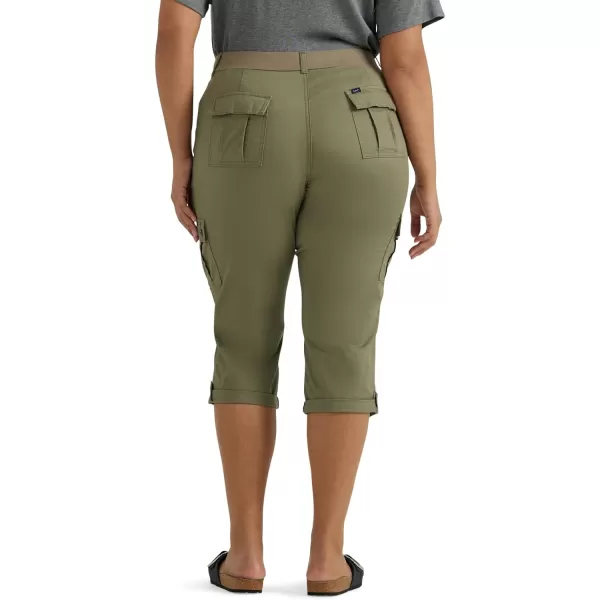 Lee Womens Plus Size Ultra Lux Comfort with Flextogo Cargo Capri PantDeep Lichen Green