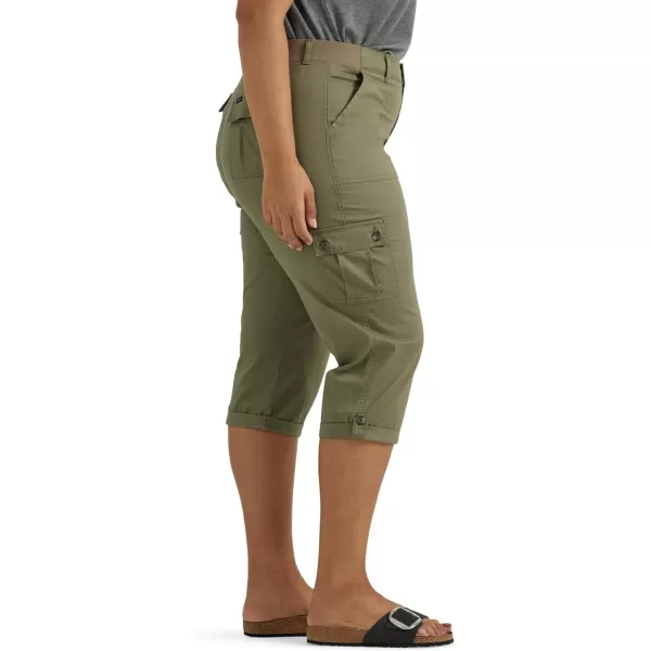 Lee Womens Plus Size Ultra Lux Comfort with Flextogo Cargo Capri PantDeep Lichen Green