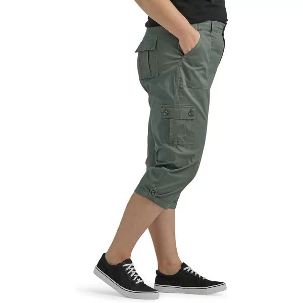 Lee Womens Plus Size Ultra Lux Comfort with Flextogo Cargo Capri PantFort Green