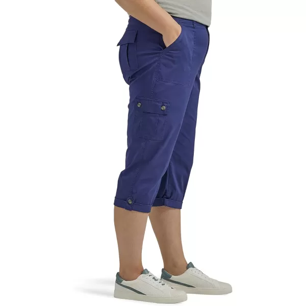 Lee Womens Plus Size Ultra Lux Comfort with Flextogo Cargo Capri PantMedieval Blue