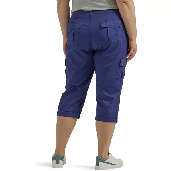 Lee Womens Plus Size Ultra Lux Comfort with Flextogo Cargo Capri PantMedieval Blue