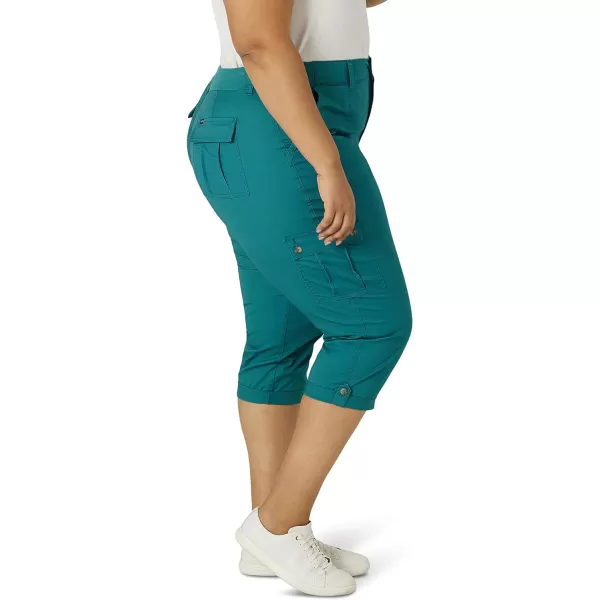 Lee Womens Plus Size Ultra Lux Comfort with Flextogo Cargo Capri PantMidway Teal