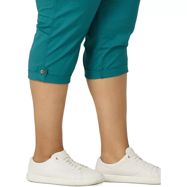 Lee Womens Plus Size Ultra Lux Comfort with Flextogo Cargo Capri PantMidway Teal