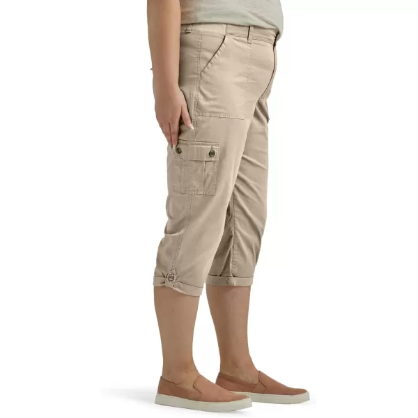 Lee Womens Plus Size Ultra Lux Comfort with Flextogo Cargo Capri PantPioneer Beige