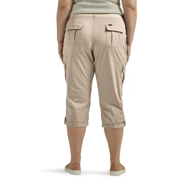 Lee Womens Plus Size Ultra Lux Comfort with Flextogo Cargo Capri PantPioneer Beige