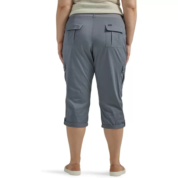 Lee Womens Plus Size Ultra Lux Comfort with Flextogo Cargo Capri PantTech Gray