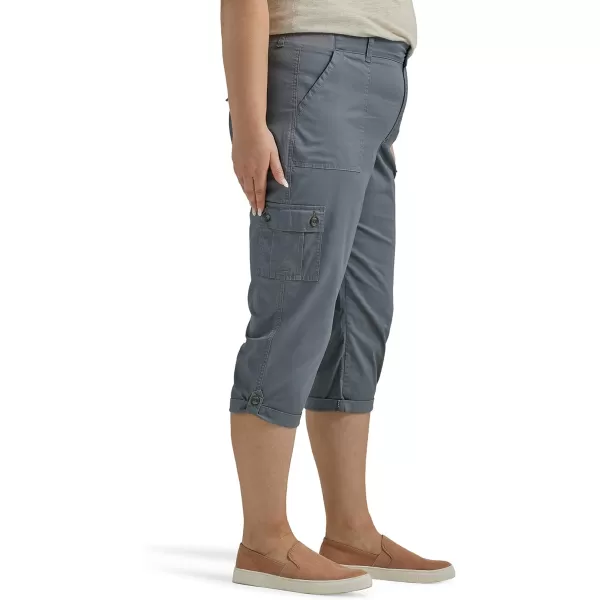 Lee Womens Plus Size Ultra Lux Comfort with Flextogo Cargo Capri PantTech Gray