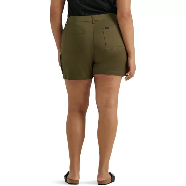 Lee Womens Plus Size Ultra Lux Comfort with Flextogo Cargo ShortOlive Night