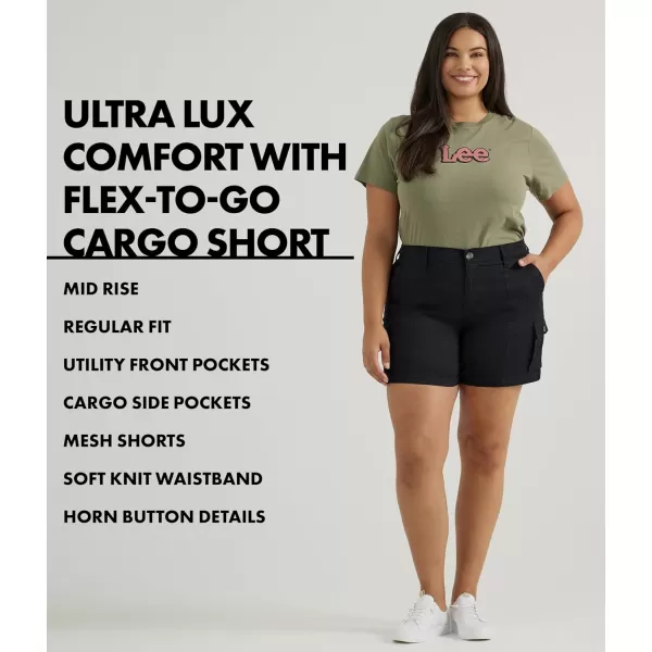 Lee Womens Plus Size Ultra Lux Comfort with Flextogo Cargo ShortOlive Night