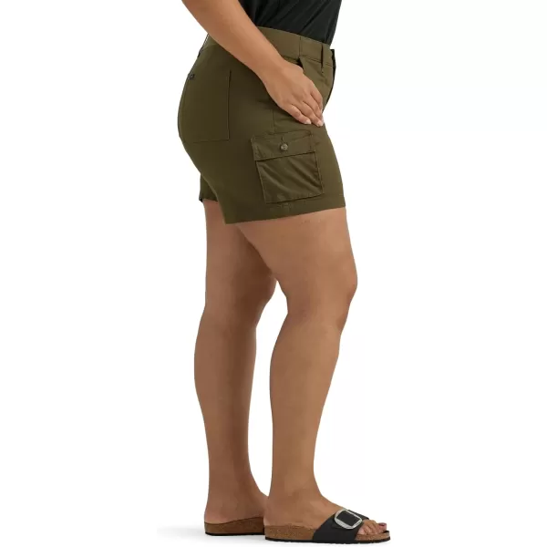 Lee Womens Plus Size Ultra Lux Comfort with Flextogo Cargo ShortOlive Night