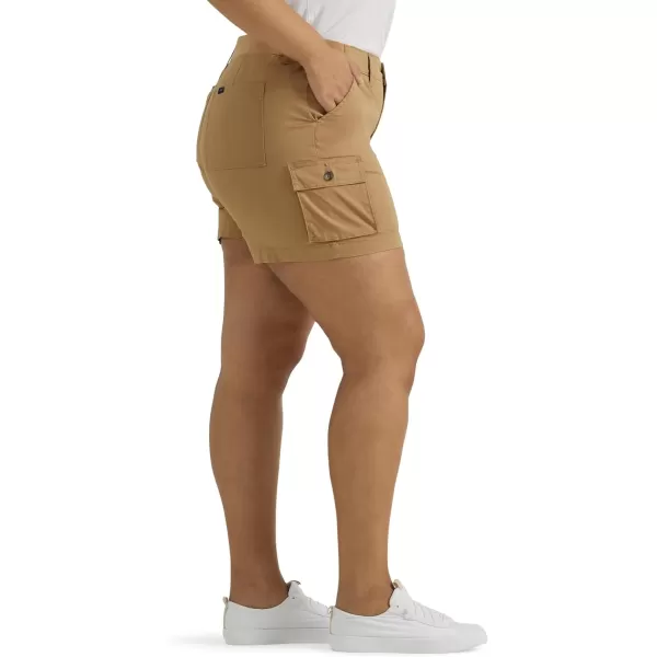 Lee Womens Plus Size Ultra Lux Comfort with Flextogo Cargo ShortSettler Tan