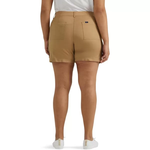 Lee Womens Plus Size Ultra Lux Comfort with Flextogo Cargo ShortSettler Tan