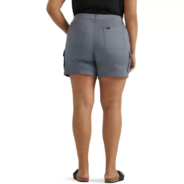 Lee Womens Plus Size Ultra Lux Comfort with Flextogo Cargo ShortTech Gray