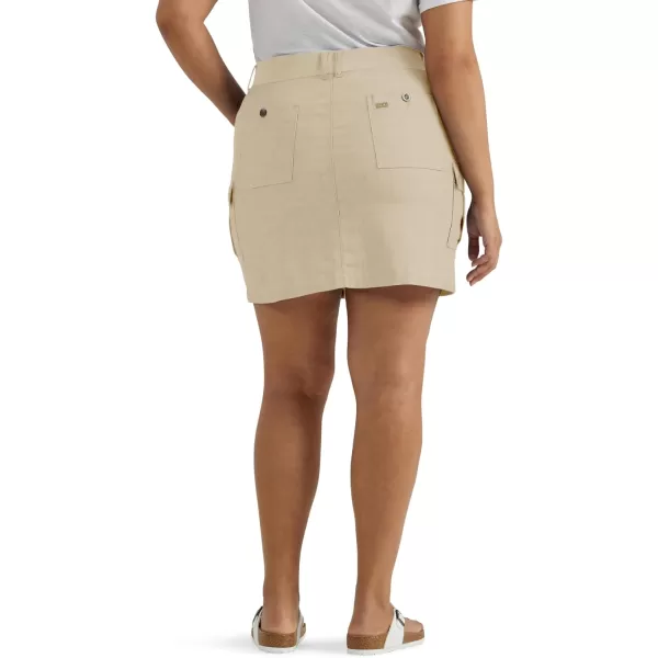 Lee Womens Plus Size Ultra Lux Comfort with Flextogo Cargo SkortPioneer Beige