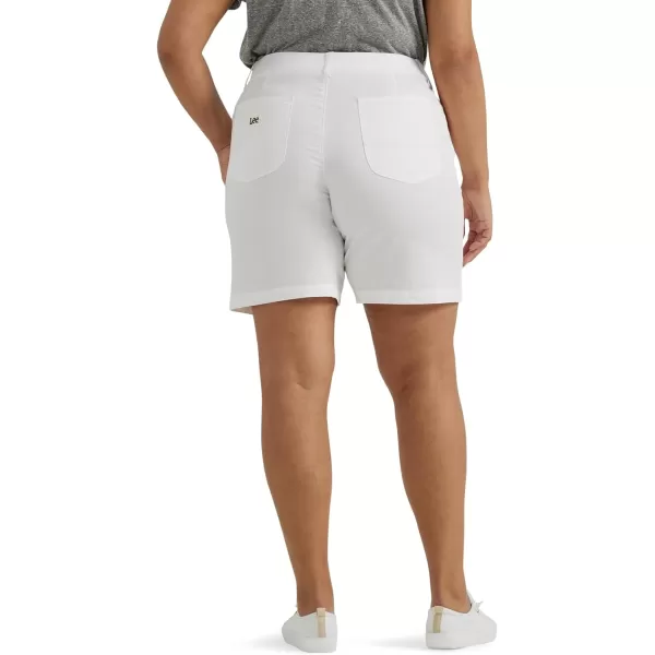 Lee Womens Plus Size Ultra Lux Comfort with Flextogo Utility Bermuda ShortBright White