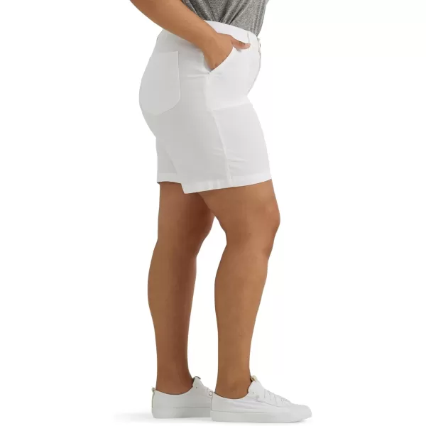 Lee Womens Plus Size Ultra Lux Comfort with Flextogo Utility Bermuda ShortBright White