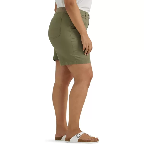 Lee Womens Plus Size Ultra Lux Comfort with Flextogo Utility Bermuda ShortDeep Lichen Green