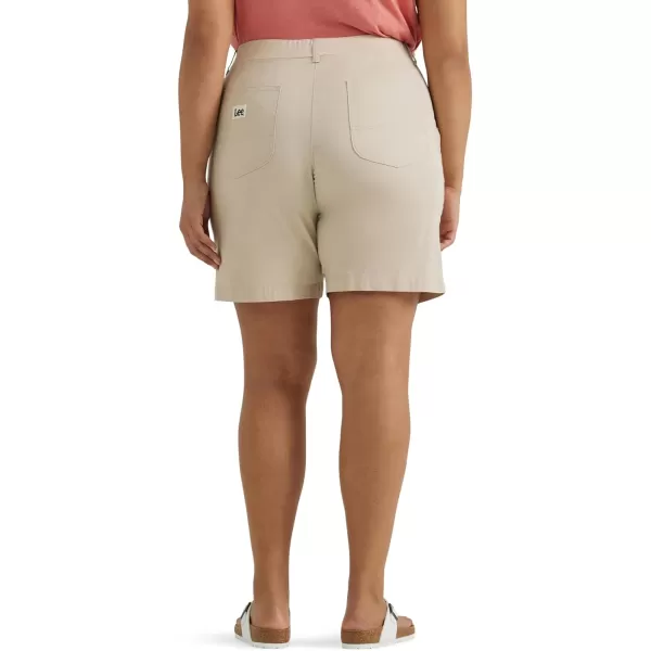 Lee Womens Plus Size Ultra Lux Comfort with Flextogo Utility Bermuda ShortGreige