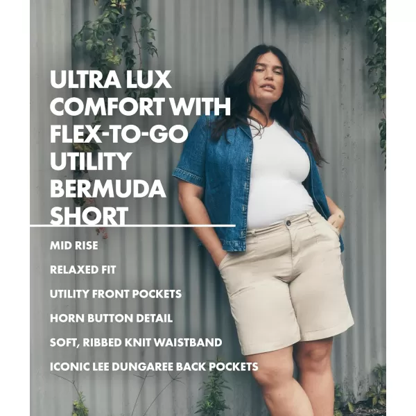 Lee Womens Plus Size Ultra Lux Comfort with Flextogo Utility Bermuda ShortGreige