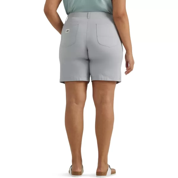 Lee Womens Plus Size Ultra Lux Comfort with Flextogo Utility Bermuda ShortMaterial Gray