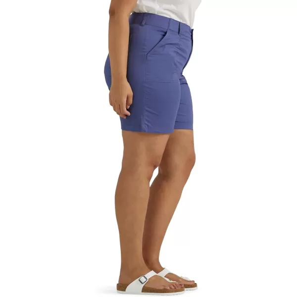 Lee Womens Plus Size Ultra Lux Comfort with Flextogo Utility Bermuda ShortSurf Blue