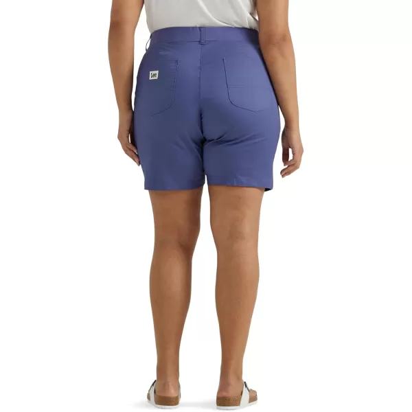 Lee Womens Plus Size Ultra Lux Comfort with Flextogo Utility Bermuda ShortSurf Blue