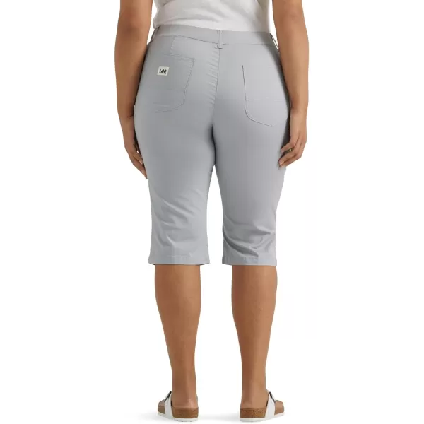 Lee Womens Plus Size Ultra Lux Comfort with Flextogo Utility Skimmer Capri PantMaterial Gray