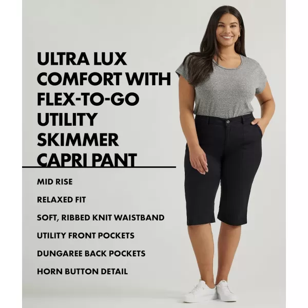 Lee Womens Plus Size Ultra Lux Comfort with Flextogo Utility Skimmer Capri PantMaterial Gray