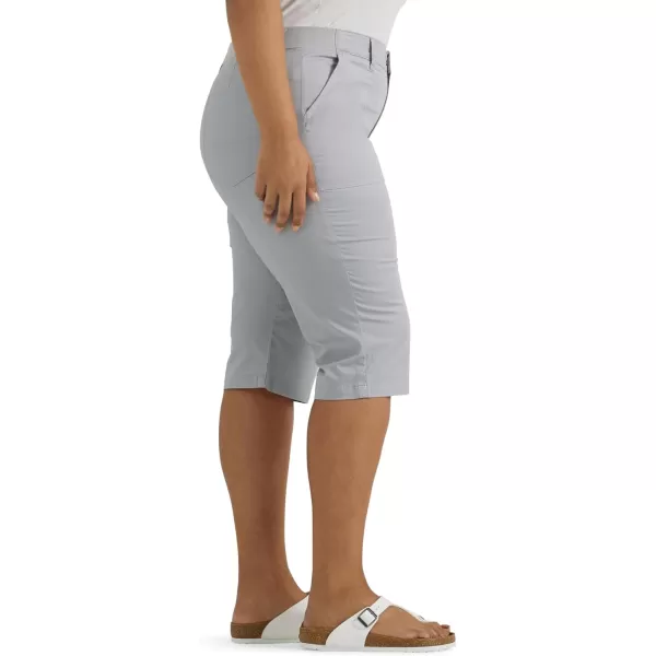 Lee Womens Plus Size Ultra Lux Comfort with Flextogo Utility Skimmer Capri PantMaterial Gray