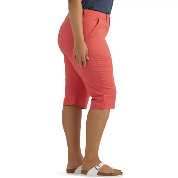 Lee Womens Plus Size Ultra Lux Comfort with Flextogo Utility Skimmer Capri PantPoppy