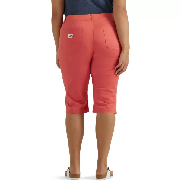 Lee Womens Plus Size Ultra Lux Comfort with Flextogo Utility Skimmer Capri PantPoppy