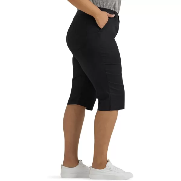 Lee Womens Plus Size Ultra Lux Comfort with Flextogo Utility Skimmer Capri PantUnionall Black