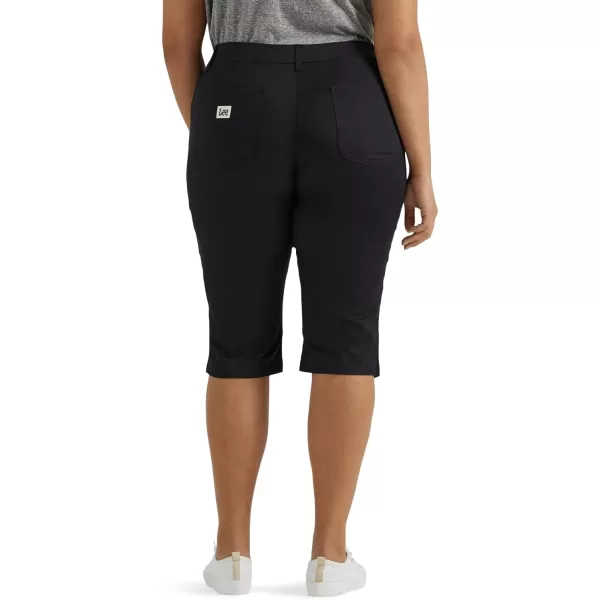 Lee Womens Plus Size Ultra Lux Comfort with Flextogo Utility Skimmer Capri PantUnionall Black