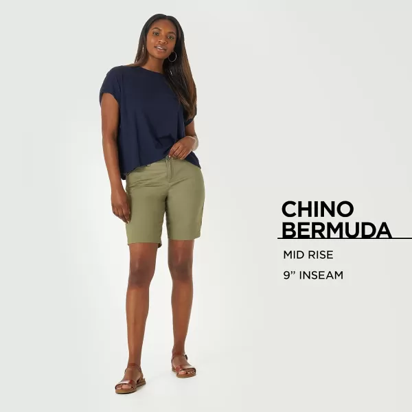 Lee Womens Regular Fit Chino Bermuda ShortFort Green