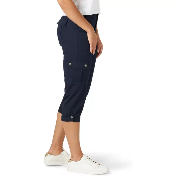 Lee Womens Ultra Lux Comfort with Flextogo Cargo Capri PantRivet Navy