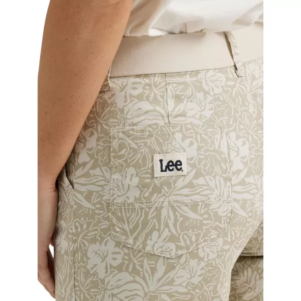 Lee Womens Ultra Lux Comfort with Flextogo Utility Skimmer Capri PantEcru Tropical Floral