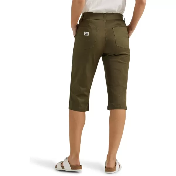 Lee Womens Ultra Lux Comfort with Flextogo Utility Skimmer Capri PantOlive Night
