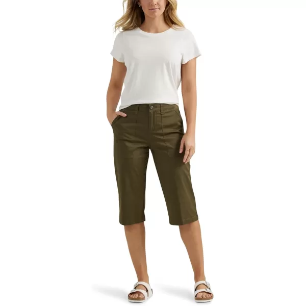 Lee Womens Ultra Lux Comfort with Flextogo Utility Skimmer Capri PantOlive Night