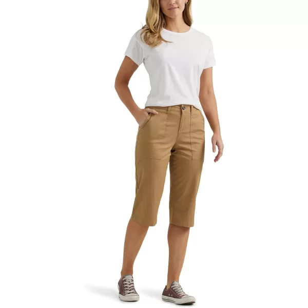 Lee Womens Ultra Lux Comfort with Flextogo Utility Skimmer Capri PantSettler Tan